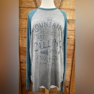 Legacy Gray and Teal Long Sleeve Shirt